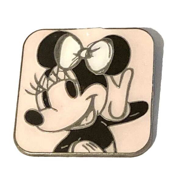 Vintage Disney Minnie Mouse Zipper Pull Purse Charm Signed Charm Pink Bow Enamel - Picture 2 of 8